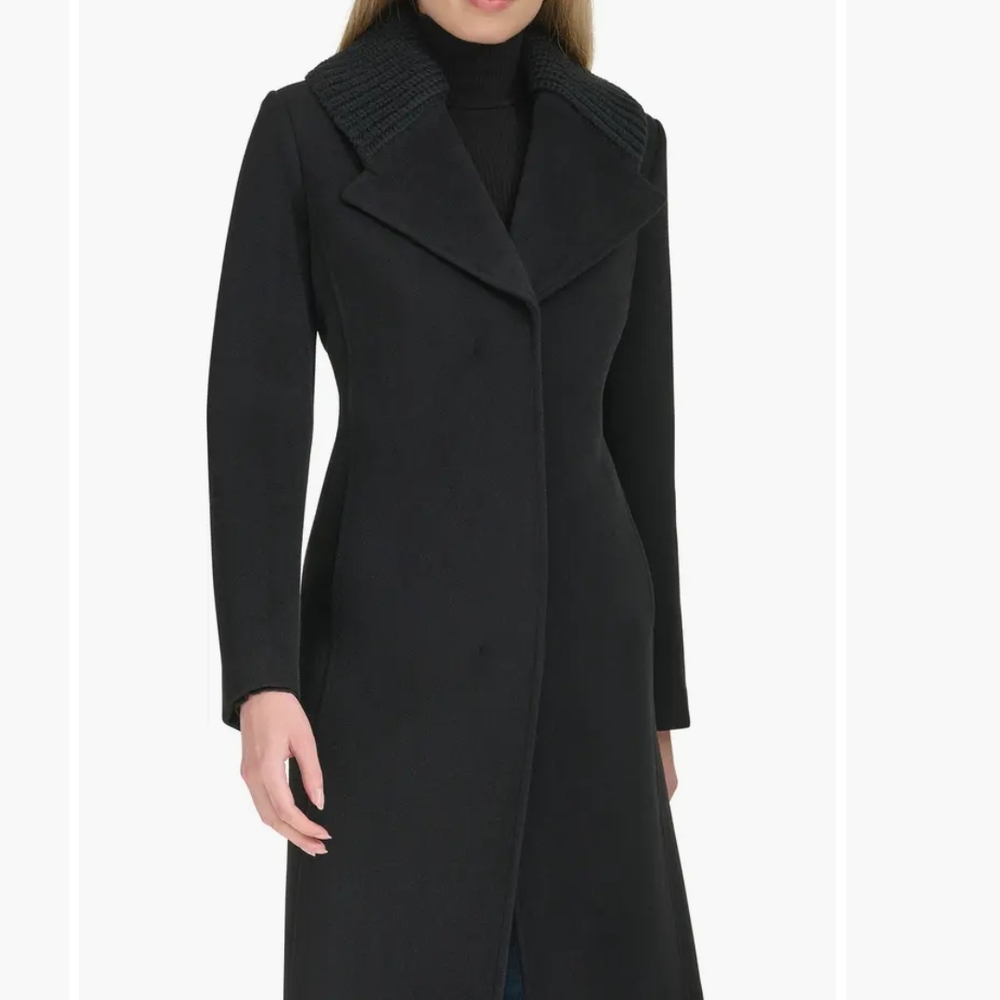 Cole Haan Black Wool Coat for Women